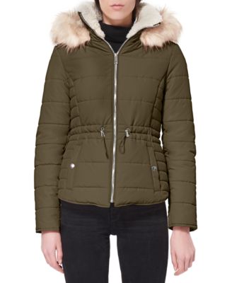 Maralyn & Me - Juniors' Faux-Fur-Trim Hooded Puffer Coat