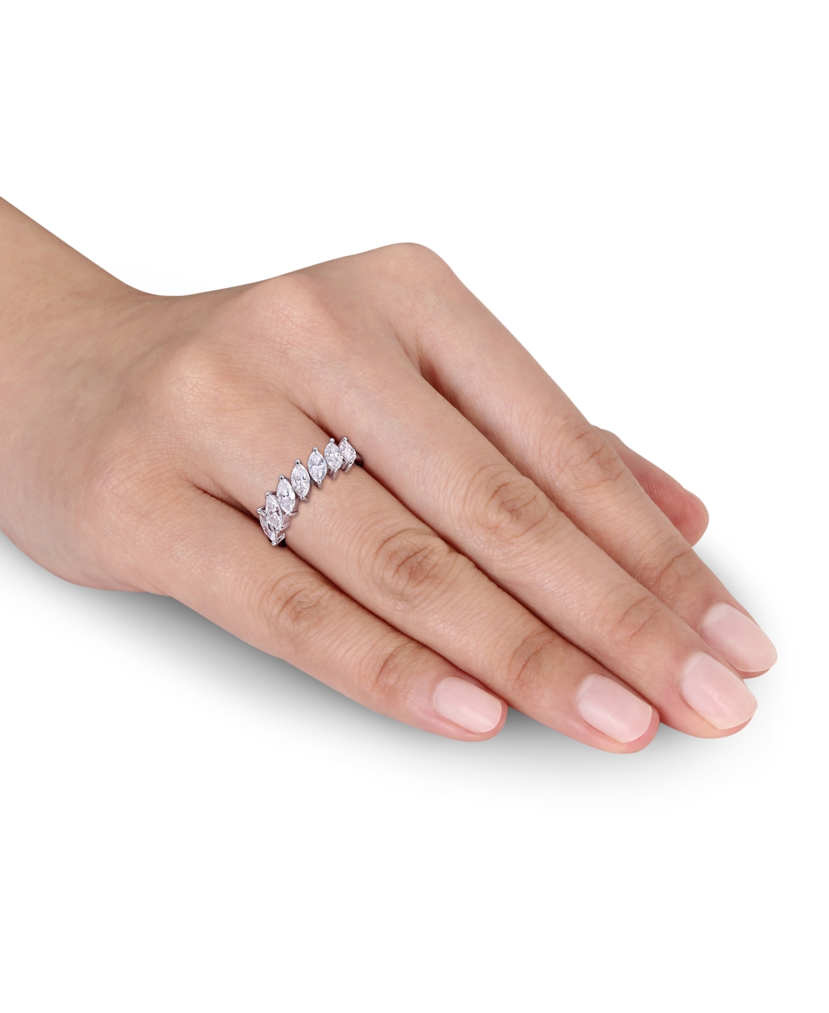 Lab-GrownMarquise Statement Ring (1-3/4 ct. t.w.) in 10k White Gold - Moissanite