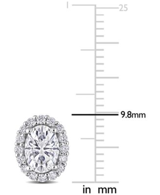Lab-Created Moissanite Oval Halo Stud Earrings (2-1/3 ct. t.w.) in Sterling Silver