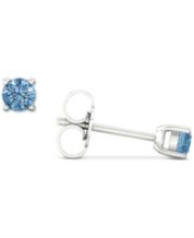 Macy's blue on sale diamond earrings
