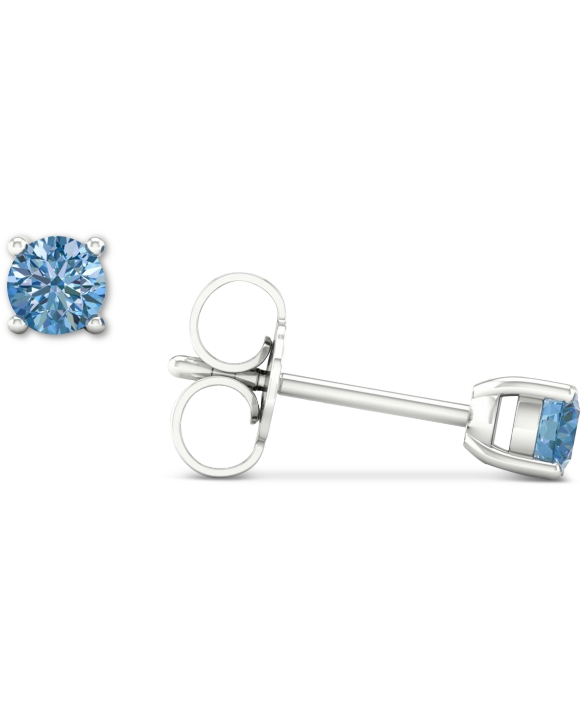 Forever Grown Diamonds Lab-Created Blue Diamond Stud Earrings (1/4 ct. t.w.) in Sterling Silver