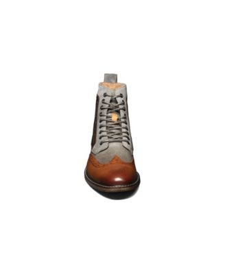 Stacy Adams Herren Stiefel 'Finnegan' – Wingtip-Design, Gemischte Materialien, Gestapelte Ferse