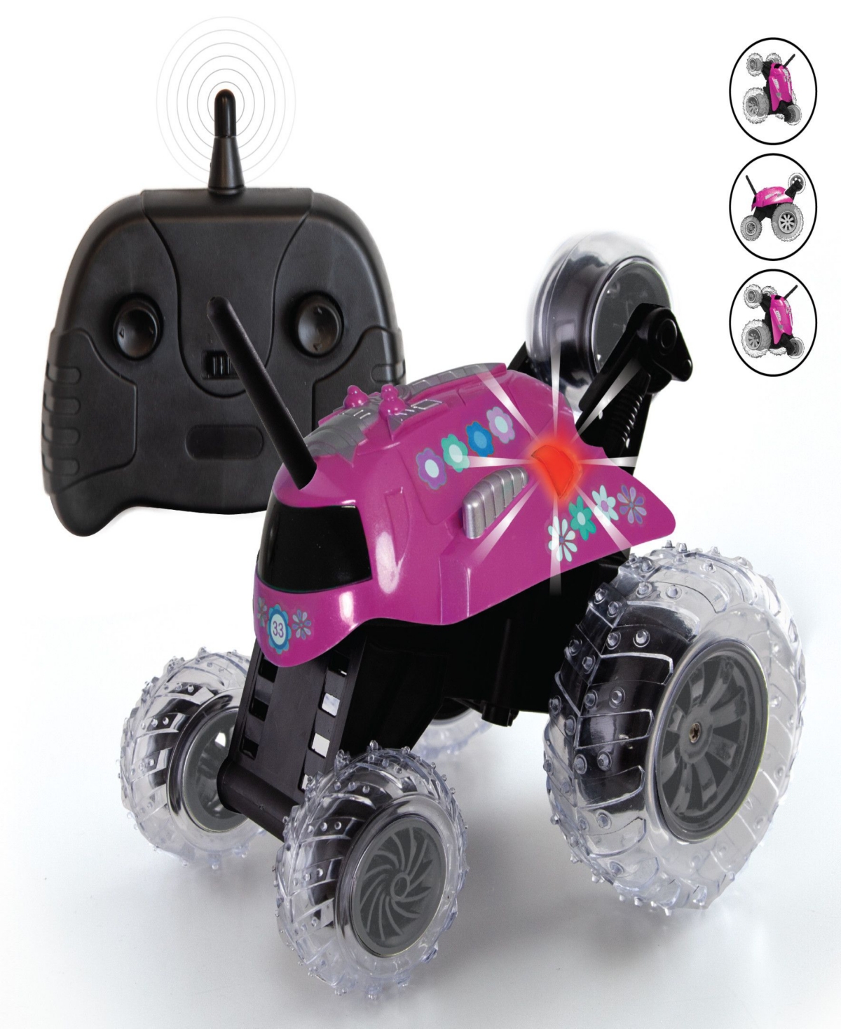 Sharper Image Kids' Thunder Tumbler Toy Radio Controlled Car Set, 2 Piece In Pink
