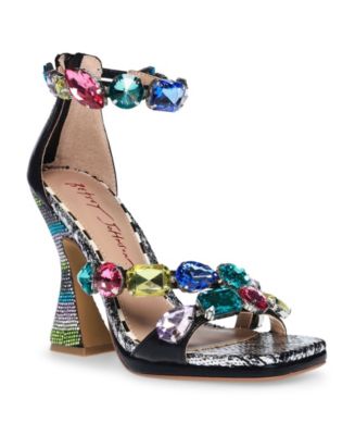 Betsey Johnson Women's Lillie Jewel Detailing High Heel Dress Sandals ...