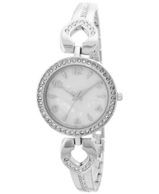 Photo 1 of Charter Club Women's Silver-Tone Pavé Bracelet Watch 34mm, Created for Macy's