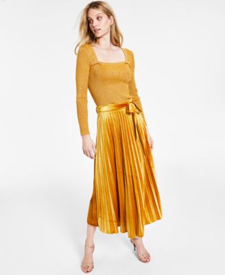 Lucy Paris - Cleo Velvet Pleated Skirt