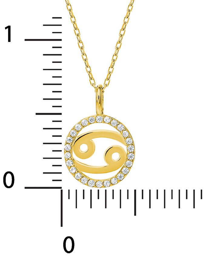 Giani Bernini - Cubic Zirconia Zodiac Halo 18" Pendant Necklace in 18k Gold-Plated Sterling Silver