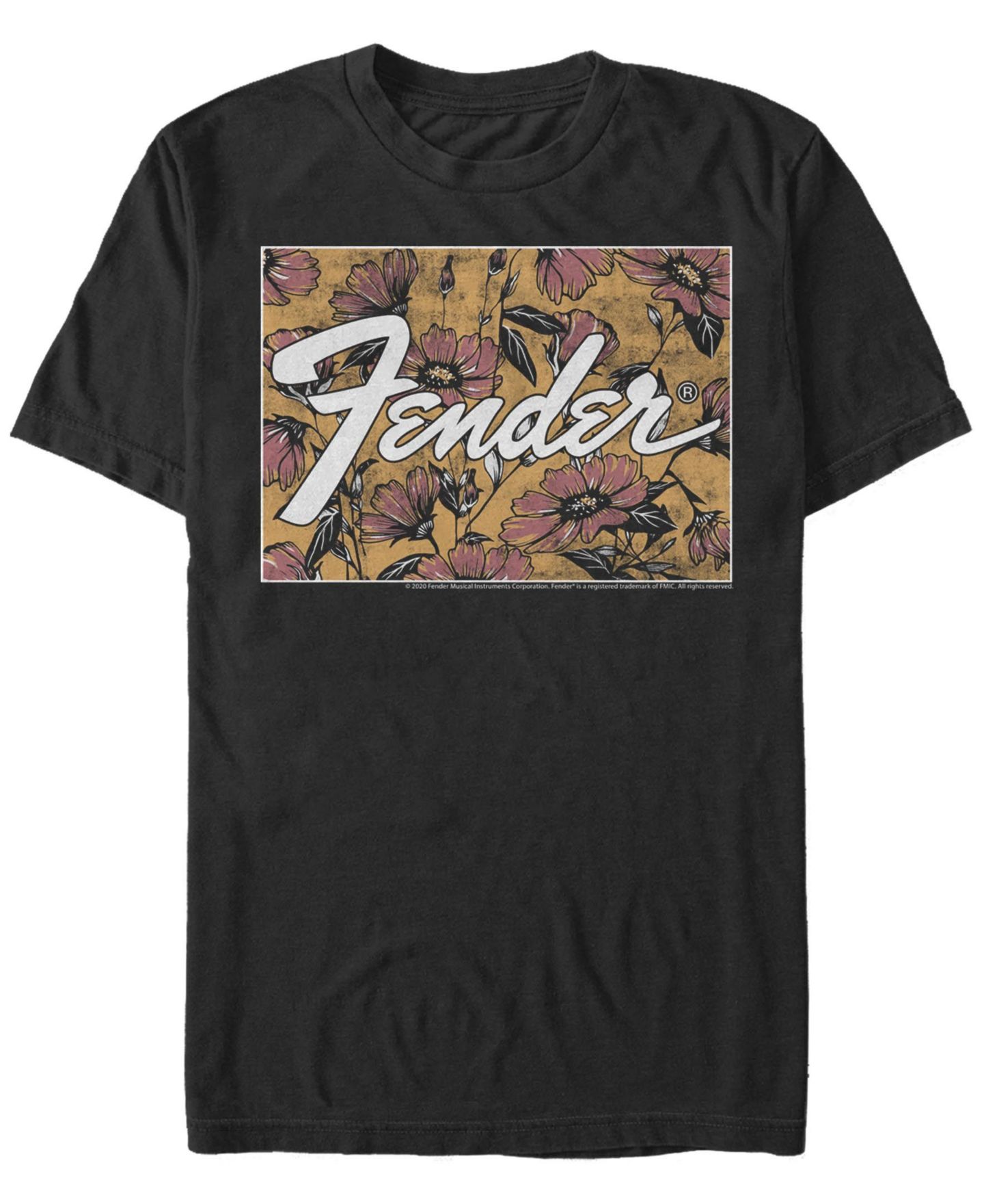 Мужская футболка Fifth Sun Fender Floral Box Logo Short Sleeve, цвет: Чёрный — фото 1