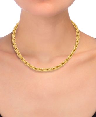 Horseshoe Link 18" Chain Necklace in 14k Gold-Plated Sterling Silver