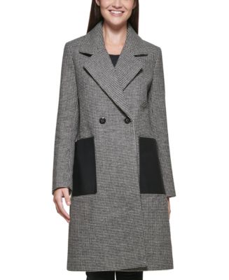Calvin Klein Women's Plaid Walker Coat, Created for Macy's - Macy's