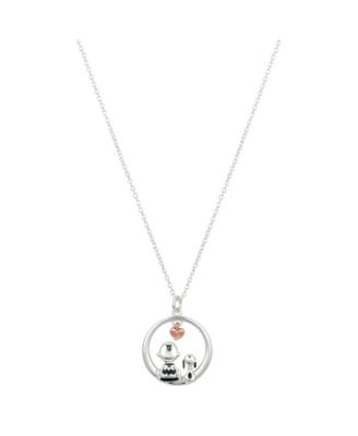 Photo 1 of 14K Rose Gold-Flash Plated Two-Tone Peanuts "Friends Forever" Pendant Necklace