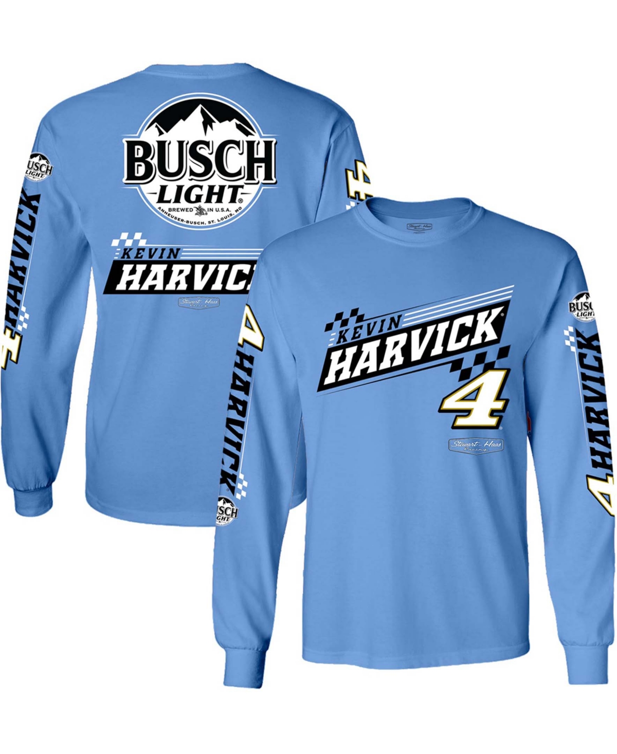 UPC 016638078106 product image for Men's Blue Kevin Harvick Busch 4-Spot Long Sleeve T-shirt | upcitemdb.com
