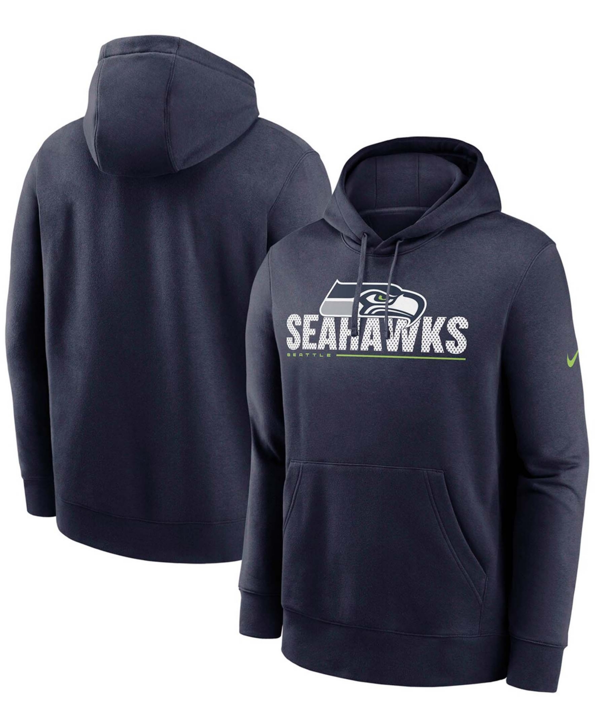 NIKE MEN'S BIG AND TALL COLLEGE NAVY SEATTLE SEAHAWKS TEAM IMPACT CLUB PULLOVER HOODIE