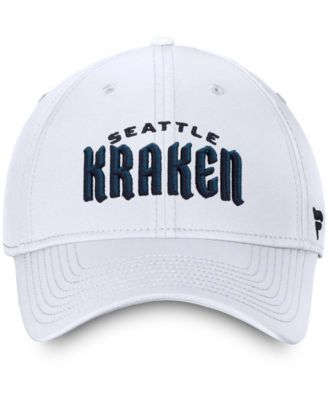 Men's White Seattle Kraken Wordmark Flex Hat