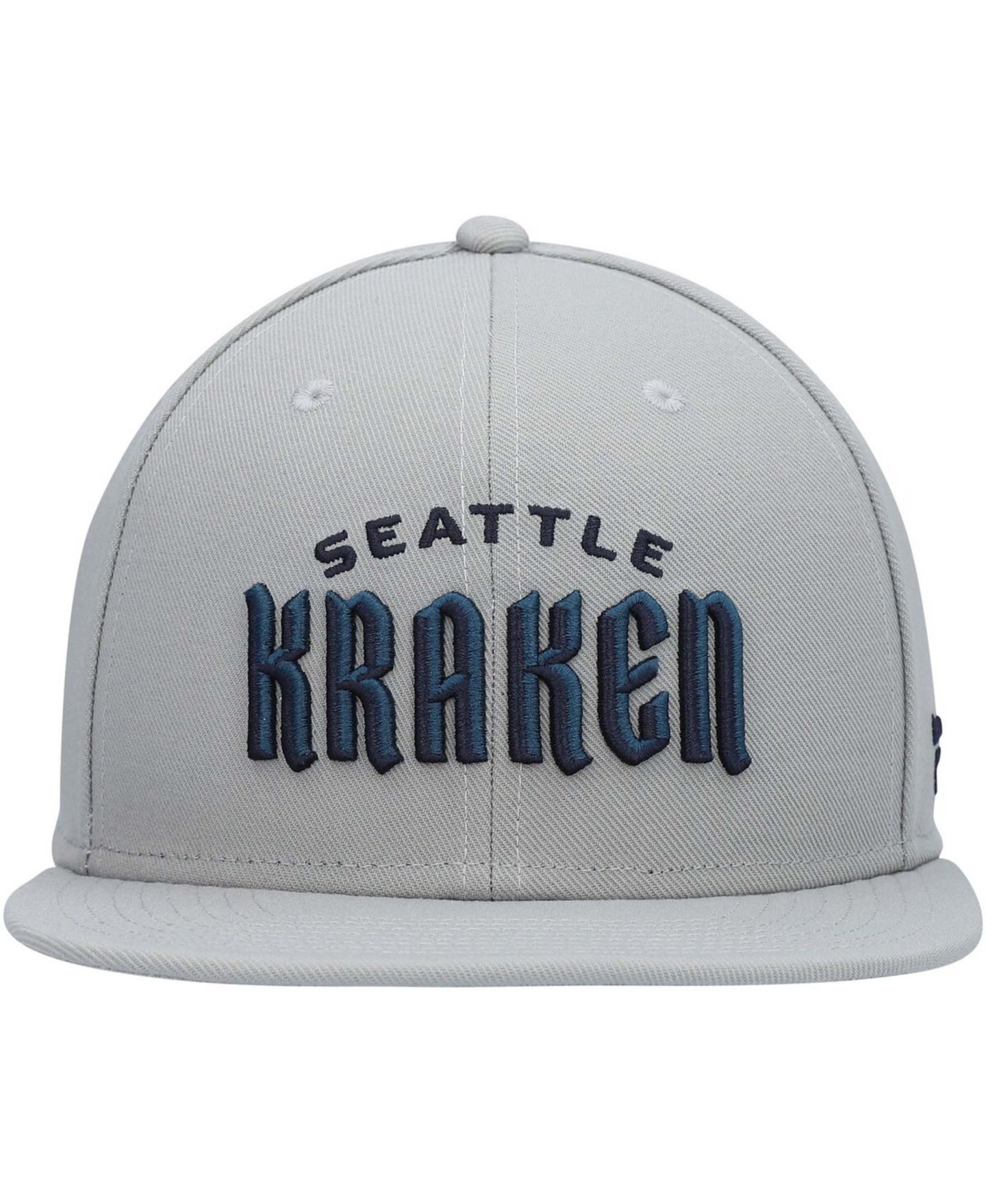 Мужская кепка Fanatics Gray Seattle Kraken Wordmark Logo Snapback Hat — фото 3