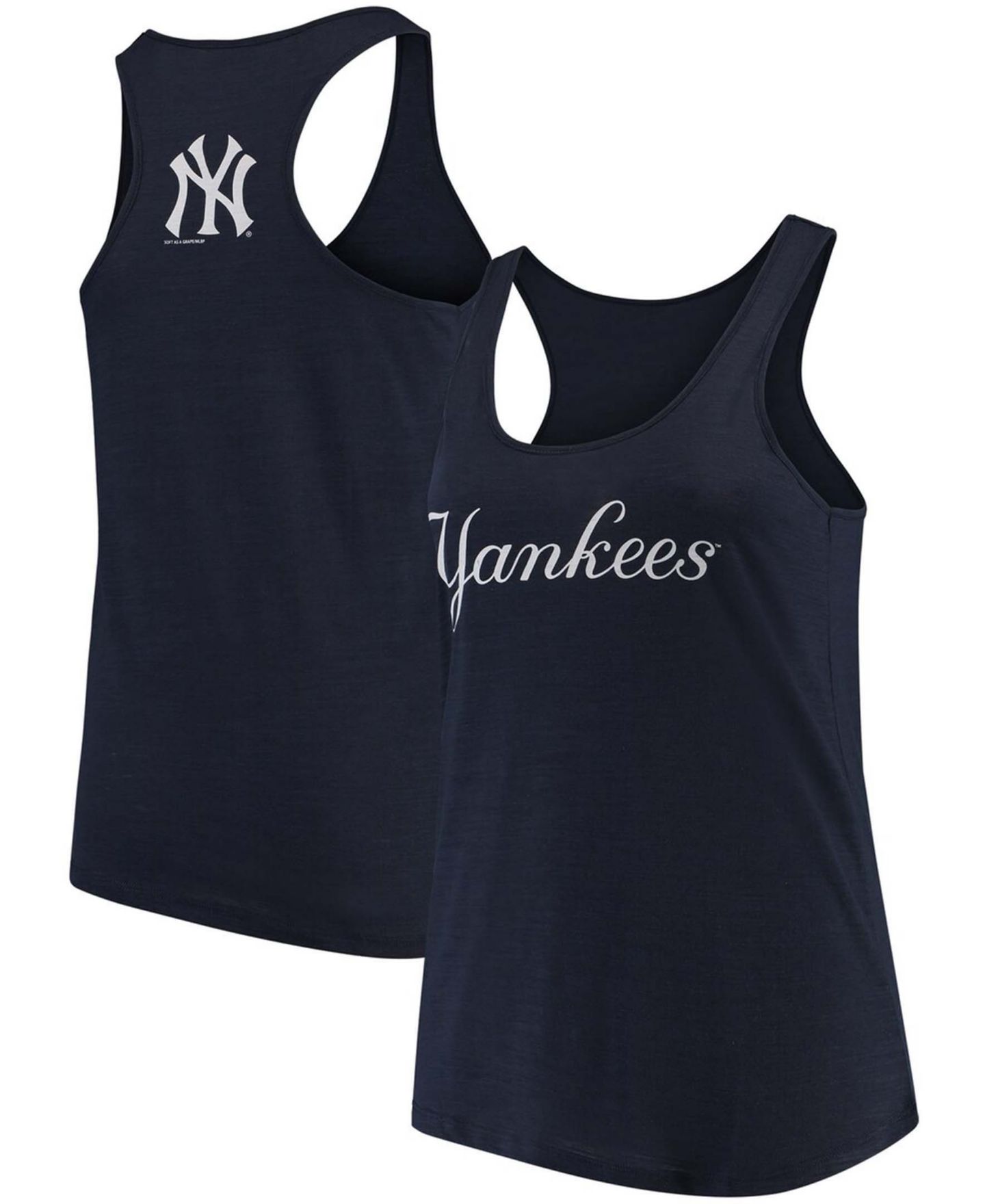 Женский топ Soft As A Grape Plus Size Navy New York Yankees Swing For The Fences Racerback — фото 4