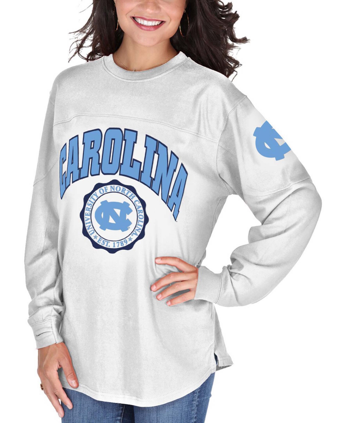 Women's White North Carolina Tar Heels Edith Long Sleeve T-shirt - White