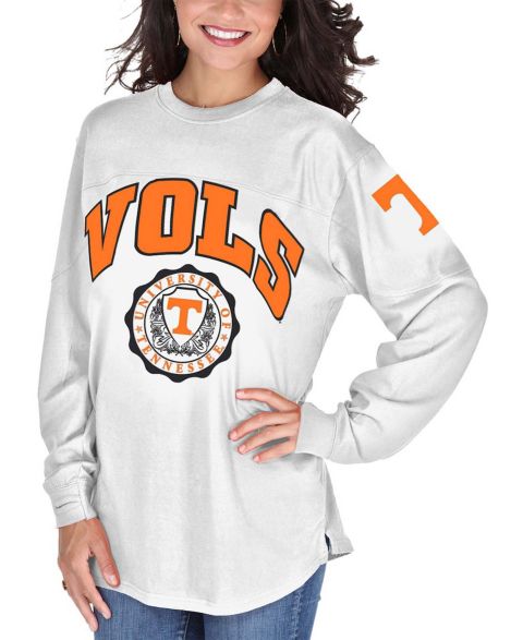 Женская футболка Pressbox White Tennessee Volunteers Edith Long Sleeve