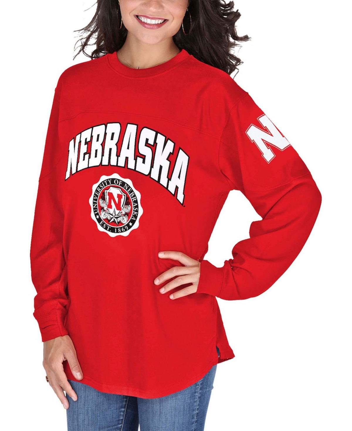 Women's Scarlet Nebraska Huskers Edith Long Sleeve T-shirt - Scarlet