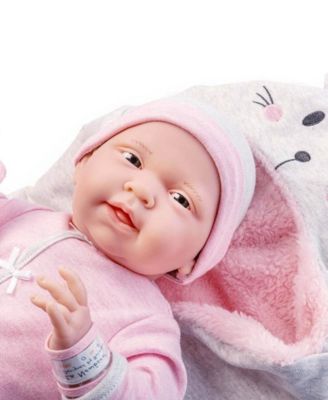 La Newborn Nursery 15.5" Baby Doll Bunting Bunny Gift Set, 9 Pieces