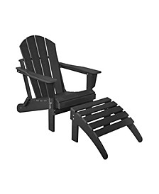Classic Adirondack Conversation Chair and Footrest Ottoman Set, 2 Piece