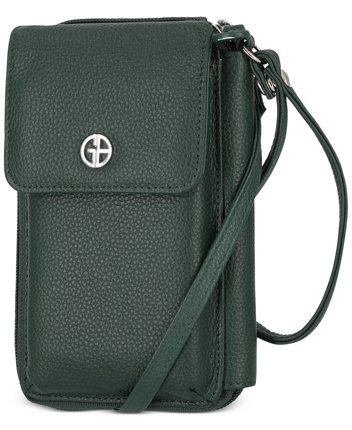 Giani Bernini Softy Leather Tech Crossbody Wallet, Created for Macy's