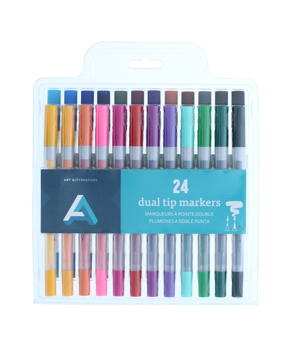 Dual Tip Marker Set, 24 Markers - Multi