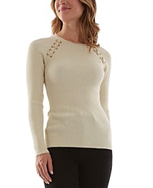 Lace-Up Ribbed Sweater