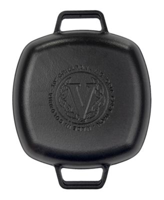 10in Square Grill Pan with Double Loop Handles, Seasoned