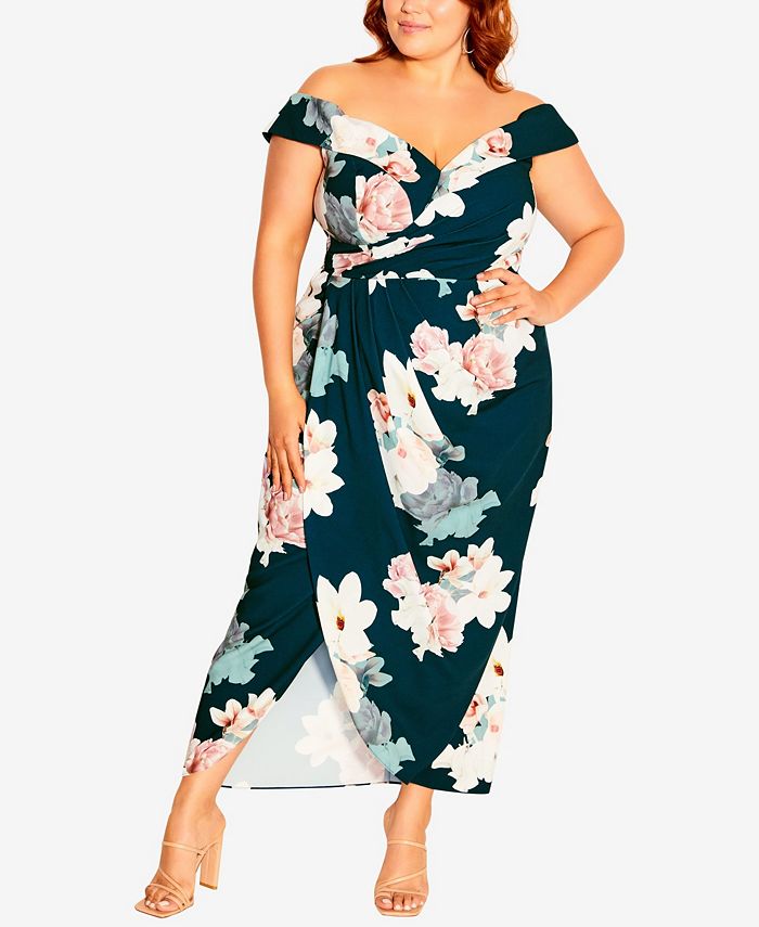 City chic off 2025 the shoulder maxi dress
