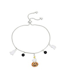 Fine Silver Plated Snoopy Woodstock Halloween Adjustable Bolo Bracelet