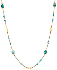 Multi Blue Topaz Statement Necklace (13-7/8 ct. t.w.) in 14k Gold, 16" + 2" extender