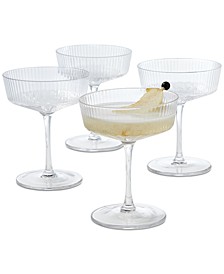 Fluted Coupe Glasses, Set of 4, Created for Macys