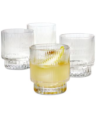 Hotel Collection Gold Floral Etched Stemless Wine Glasses, Set of 4,  Created for Macy's - Macy's