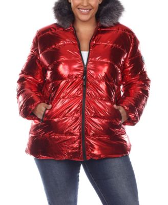 plus size red puffer jacket