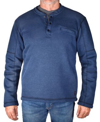 Men's Fleece Lined Rib Henley T-shirt