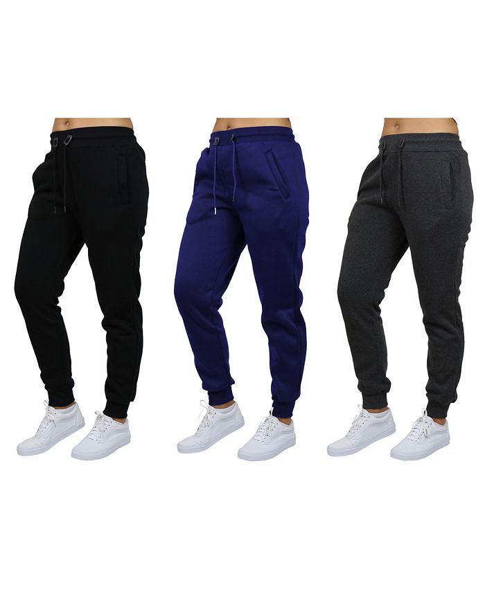 Galaxy By Harvic Women's Loose-Fit Fleece Jogger Sweatpants-3 Pack ...
