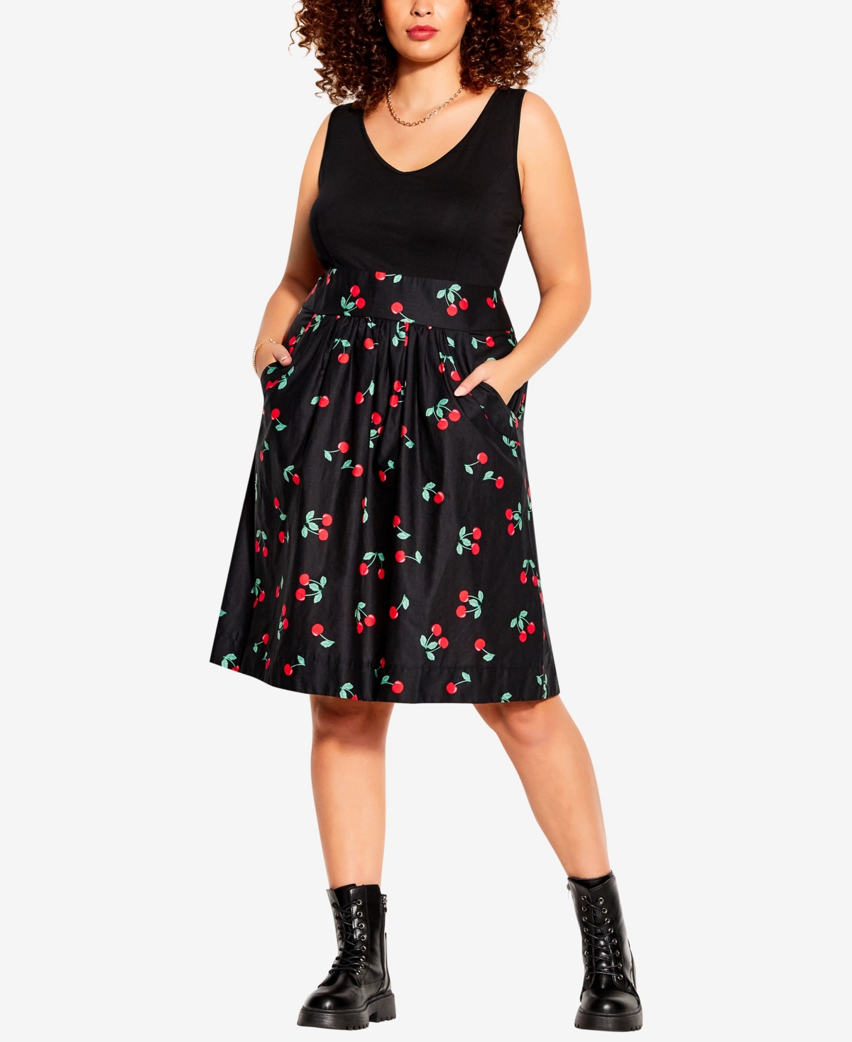 City Chic Trendy Plus Size Cherry Love Dress