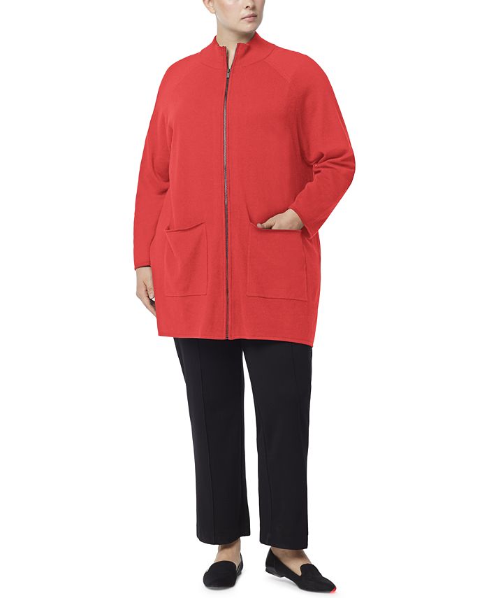 Jones New York Plus Size Zip Front Cardigan Sweater Macy s