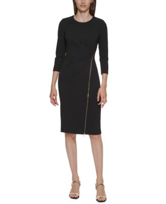 Calvin Klein Asymmetrical Zip Sheath Dress Macy s