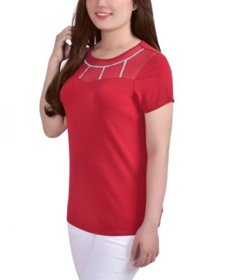 売れ筋商品|||ニューヨークコレクション カットソー トップス レディース Petite Long Sleeve Crepe Blouse Cobalt NY Collection Petite Short Sleeve Crepe Knit Top - Macy's