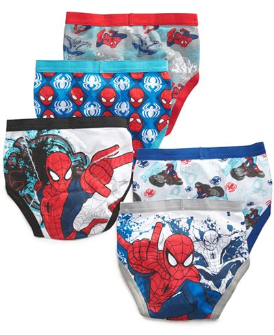 Spider-Man Boys' or Little Boys' 5-Pack Cotton Briefs