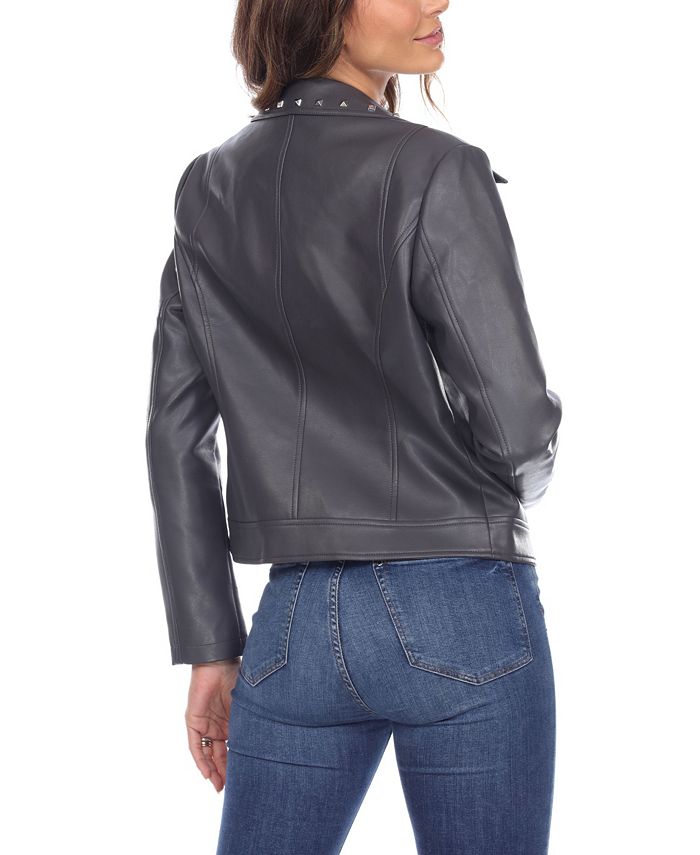 White Mark Women's Faux Leather Jacket - Macy's