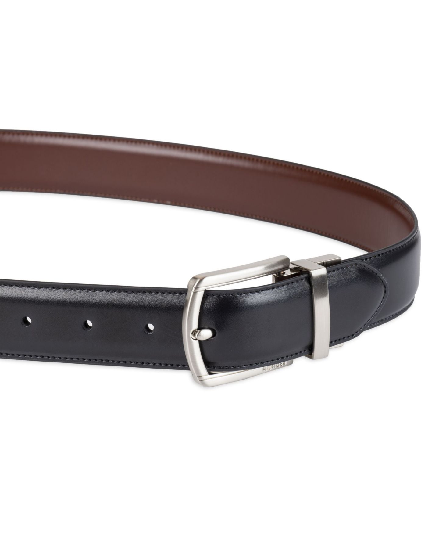 Мужской ремень Tommy Hilfiger Reversible Textured Stretch Casual Belt, цвет: Чёрный / Коричневый — фото 4