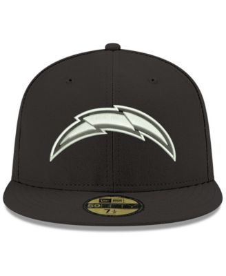 New Era Men's Black Los Angeles Chargers B-Dub Logo 59FIFTY Fitted Hat ...