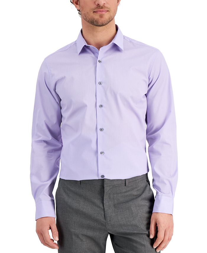 Alfani Men's Slim Fit Stripe Dress Shirt, Created for Macy's - Macy's