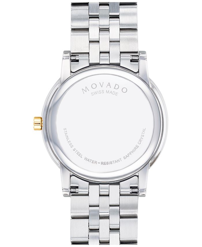 Movado - Men's Swiss Museum Classic Diamond-Accent Two-Tone PVD Stainless Steel Bracelet Watch 40mm