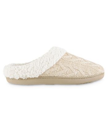 Isotoner Signature Women's Cable Knit Alexis Hoodback Slippers - Macy's