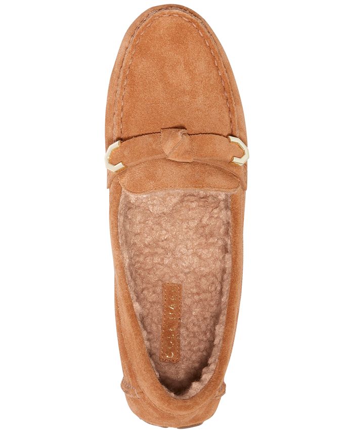 Cole Haan Women's Evelyn Bow Driver Shearling Loafers & Reviews Flats