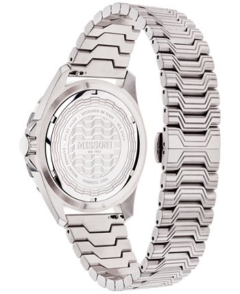 Missoni - Men's Swiss  GMT Traveller Stainless Steel Bracelet Watch 43mm